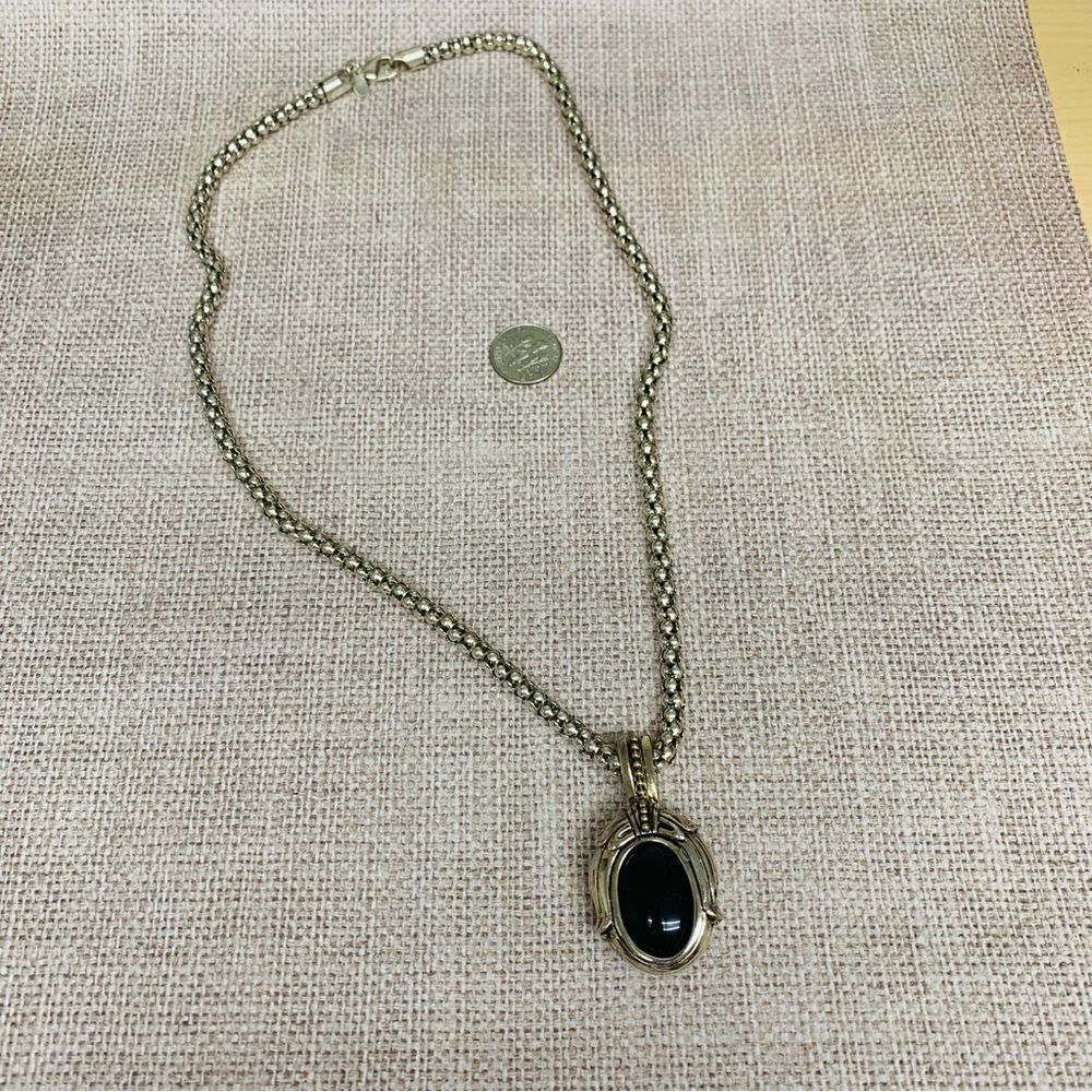 Premier‎ Designs Silver With Black Stone Enhancer Necklace